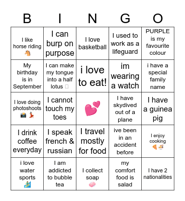 Wishful Hearts BINGO Icebreaker Bingo Card