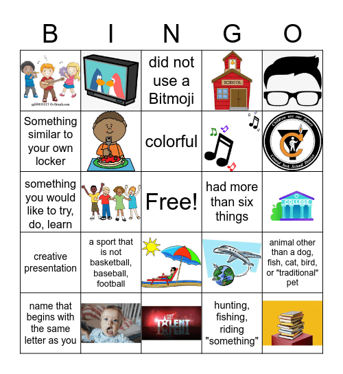 Virtual Locker Get To Know You Bingo Card