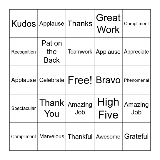 Happy Friday!! Bingo Card