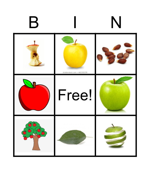 Apple Bingo Card