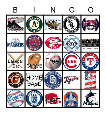 Baseball Bingo Card