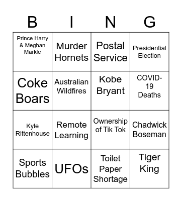 2020 is C.R.A.A.P. Bingo Card