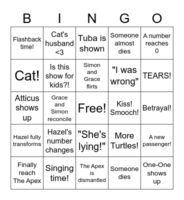 Infinity Train Book 3 FINALE! Bingo Card