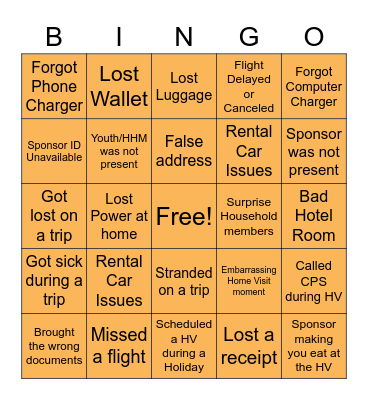 HS/PRS Bingo Card