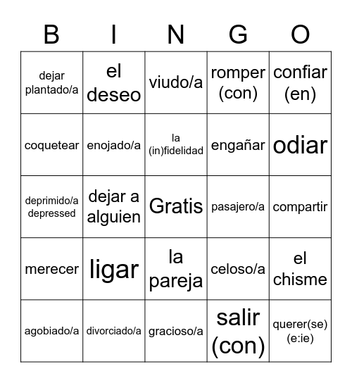 Imagina leccion 1 Bingo Card