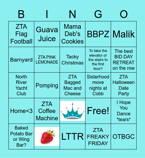 ZETA BINGO NIGHT Bingo Card