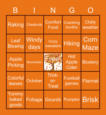 MCCR Fall BINGO Card
