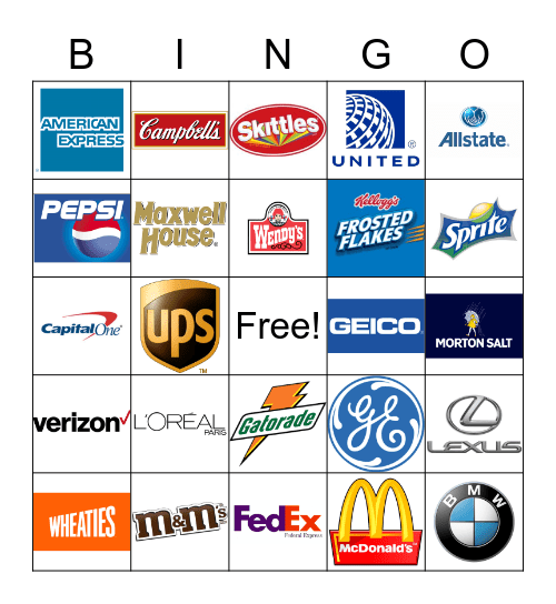 COMPANY SLOGANS Bingo Card