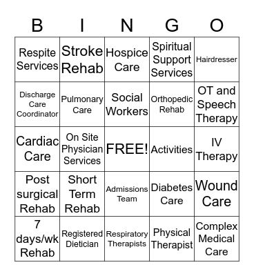 CareOne at Concord Bingo Card