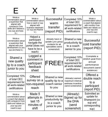Dec 2014 team competition Bingo Card