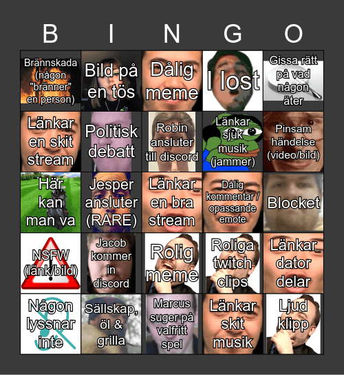 Veckans Händelser Bingo Card