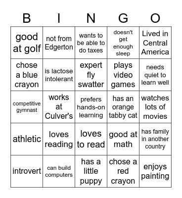 English 10 Period 4 Bingo Card