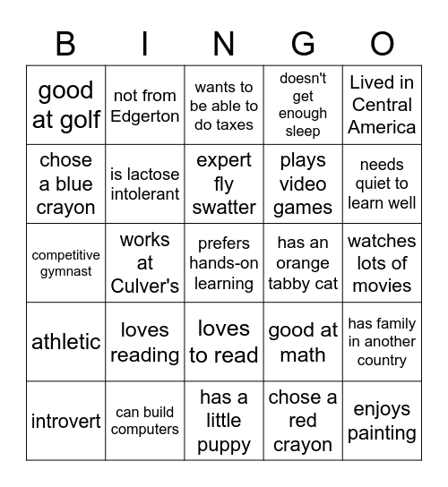 English 10 Period 4 Bingo Card