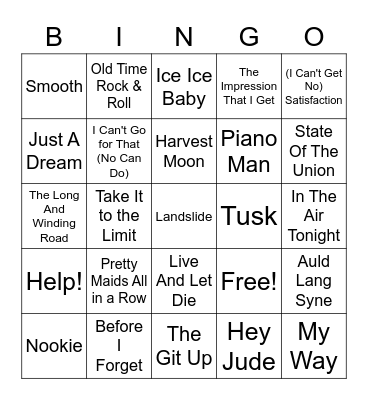 Customer Favorites Game 3 Bingo Card