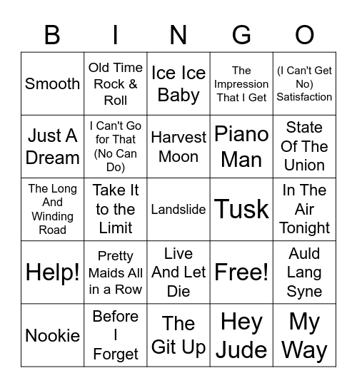 Customer Favorites Game 3 Bingo Card