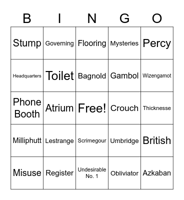 Bingo Call List Bingo Card