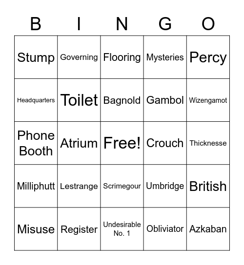 Bingo Call List Bingo Card