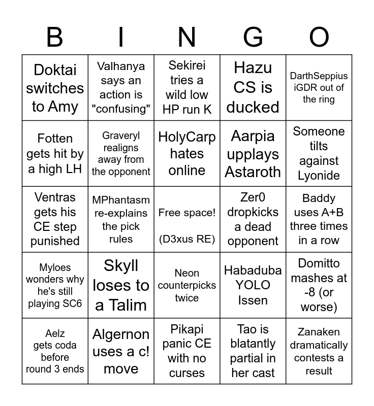 ETL s2 Bingo Card