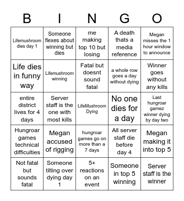 :INcinePog: Bingo Card