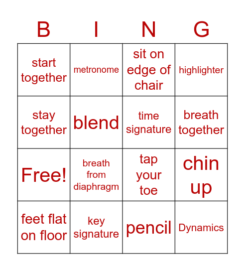 LDZ band bingo Card