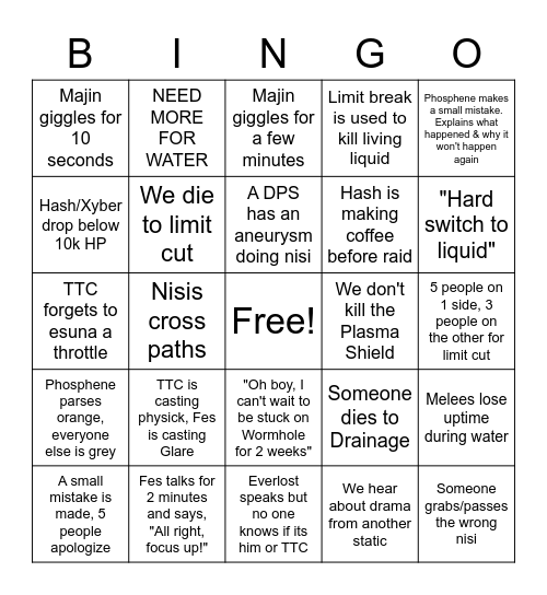 TEA Bingo Card