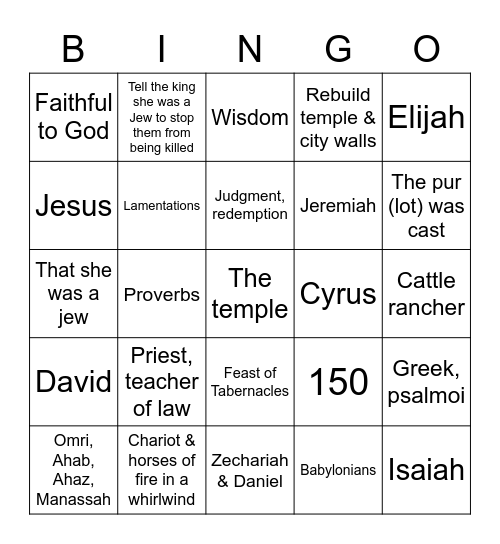 Route 66 Bingo Card