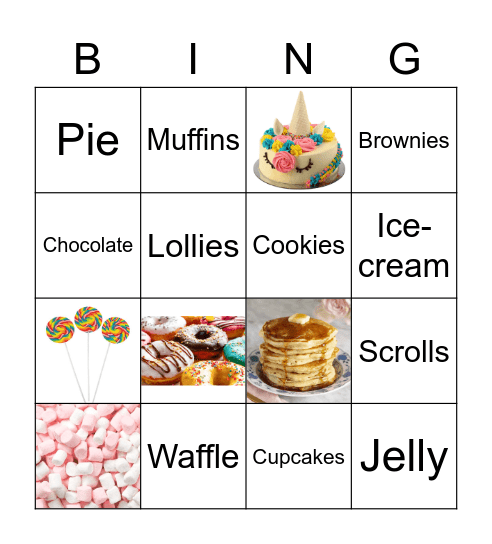 Sweets Bingo Card