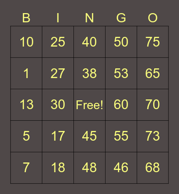 gamau ngasih judul lagi Bingo Card