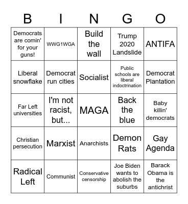 MAGA Bingo Card