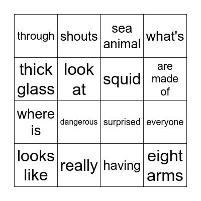 Primary A6 chap.3 Bingo Card