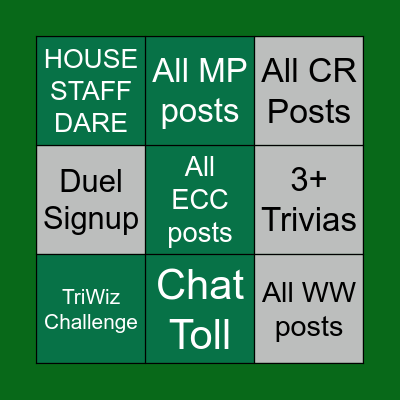 TVC SLYTHERIN BINGO Card