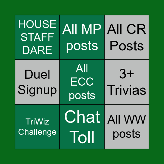 TVC SLYTHERIN BINGO Card