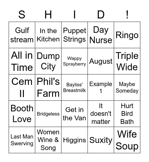 Baeliss Bingo Card