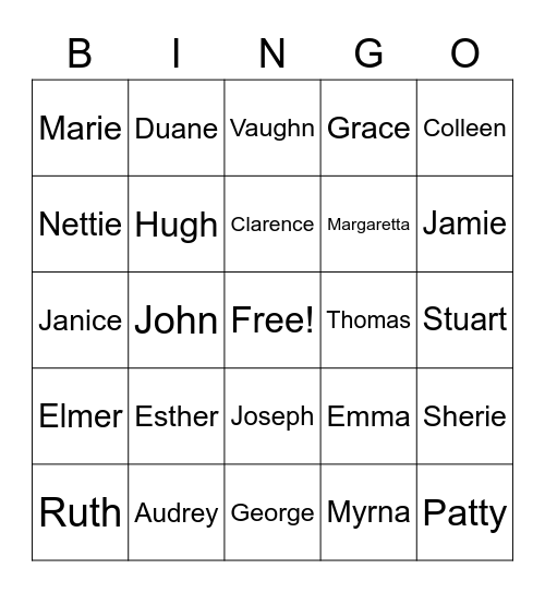 All in my Family-Painter version Bingo Card