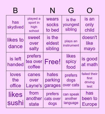 ASH BINGO Card