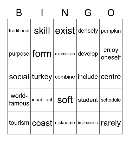 USA Bingo Card