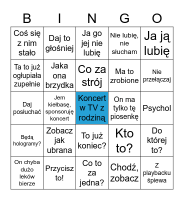 Koncert w TV z rodziną Bingo Card