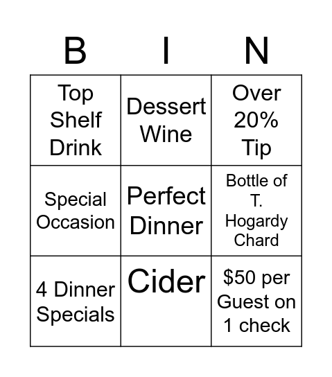 Left Bingo!🤞 Bingo Card