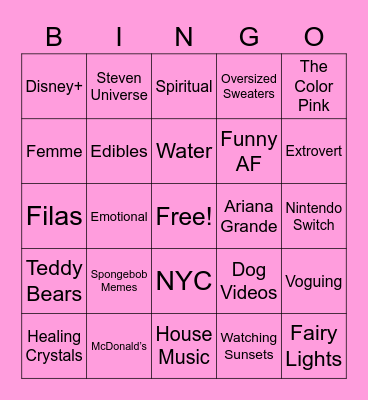 How Eevee Are You? Bingo Card