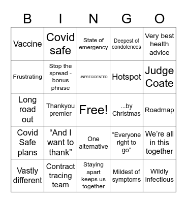 DAN'S PRESSER BINGO Card