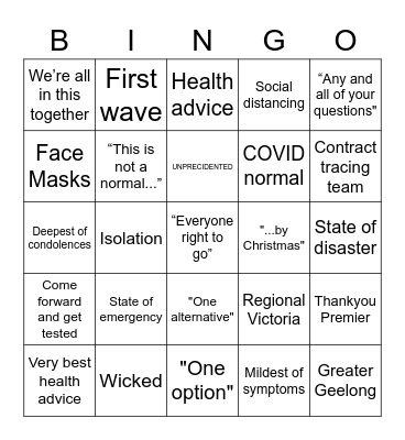 DAN'S PRESSER BINGO Card