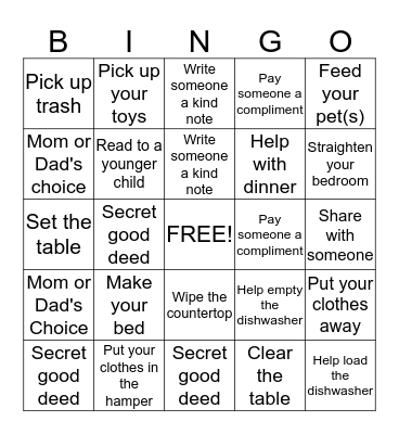 BROWNIE Bingo Card