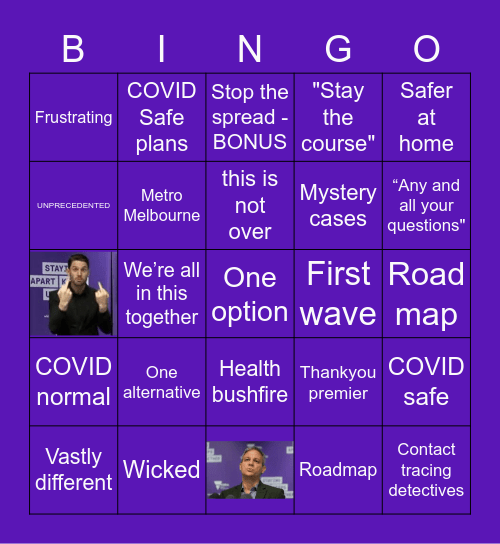 Dan's Road Map Presser Bingo Card
