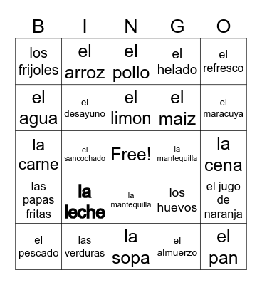 Unidad # 4 Peru Bingo Card