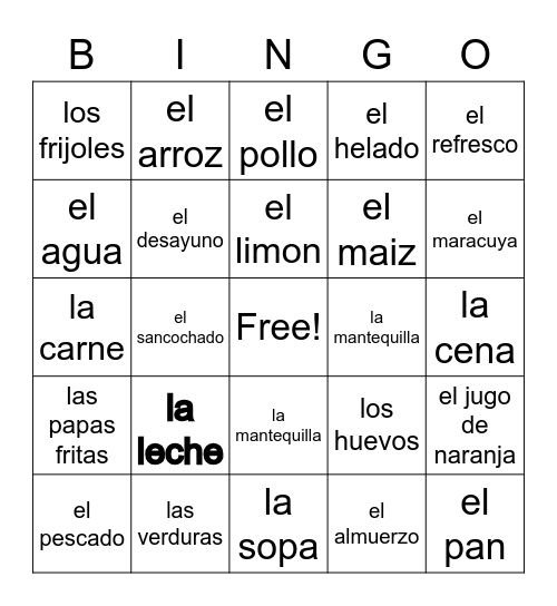 Unidad # 4 Peru Bingo Card