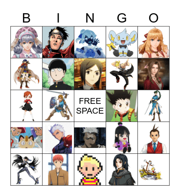 Favorite Character Bingo Card