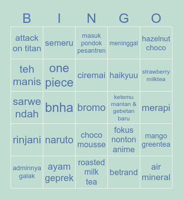nayeons Bingo Card