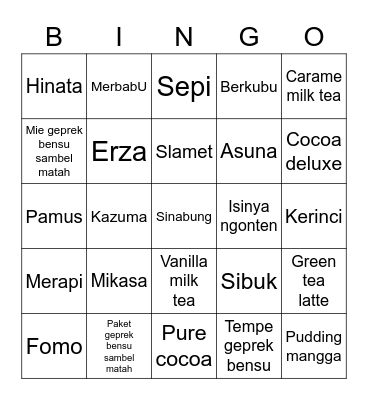 A G A T A Bingo Card