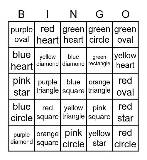 color-shapes Bingo Card