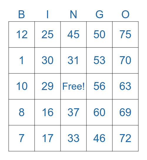 Crystal Ong - 808823 Bingo Card